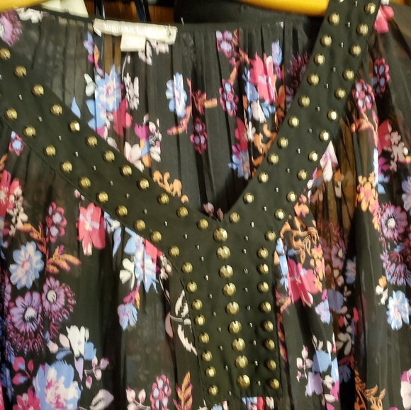 Woman Within Black Floral Sheer Plus Size Blouse Top - Picture 10 of 11